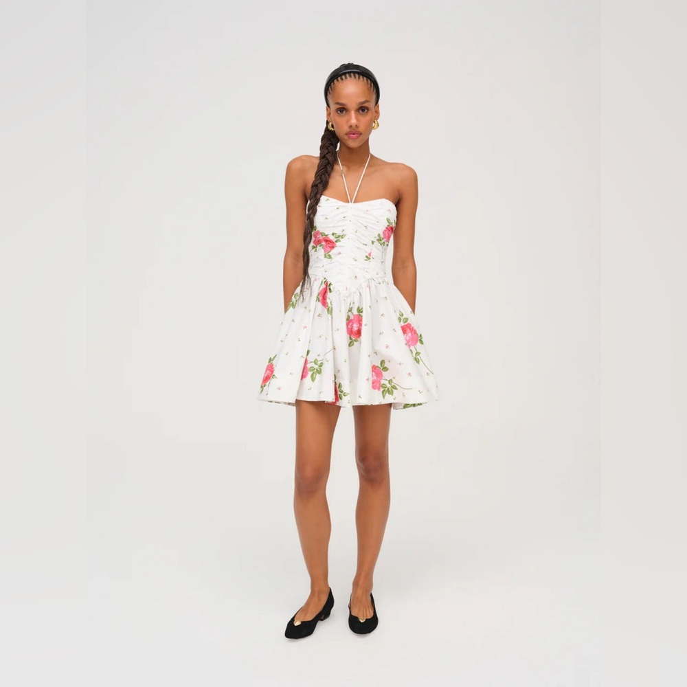 For Love & Lemons Rosebud corset mini dress in white Size XS NWT - Picture 2 of 6
